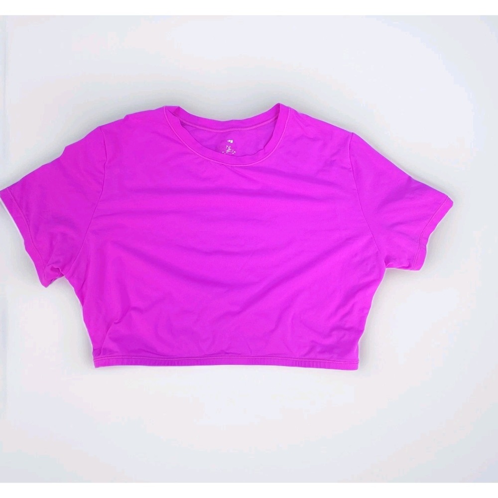 SKIMS Cropped Short Sleeve Top in Bright Magenta